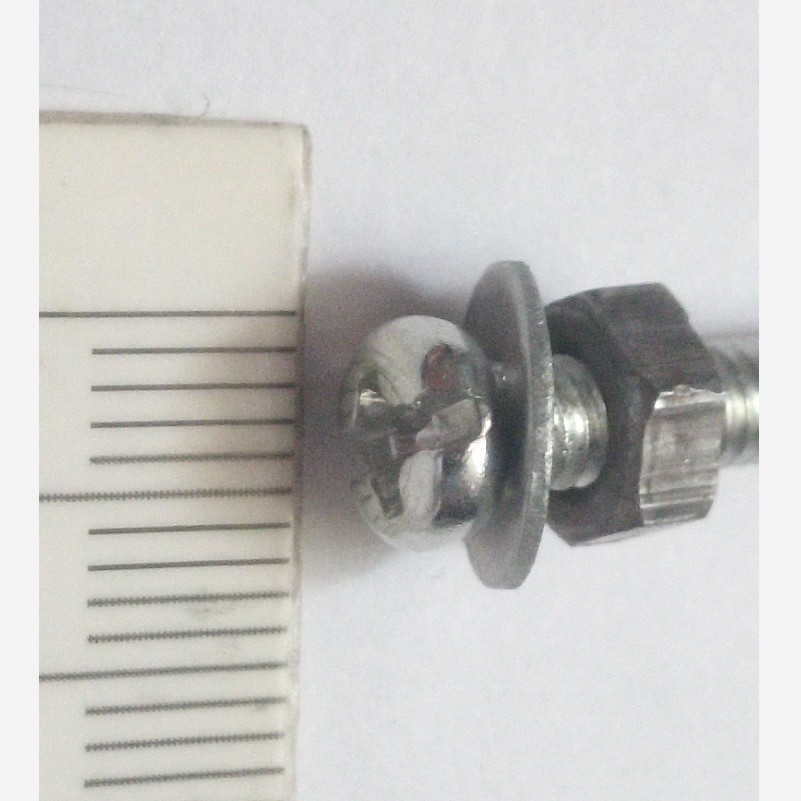 پیچ و مهره با واشر 3 میلیمتر طول 2/5 سانت