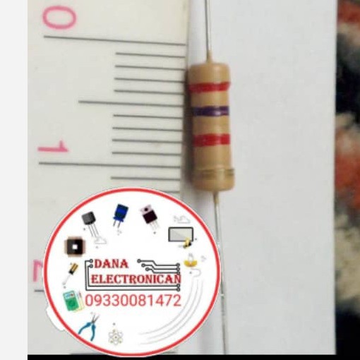 مقاومت کربنی 2.7 کیلو اهم 1 وات مقاومت 2/7k 1w