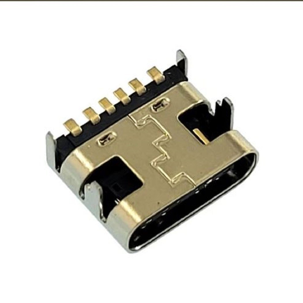 مادگی سوکت یو اس بی تایپ سی 6 پایه مادگی تایپ سی پایه کوتاه female کانکتور USB Type C مادگی شش پین SMD